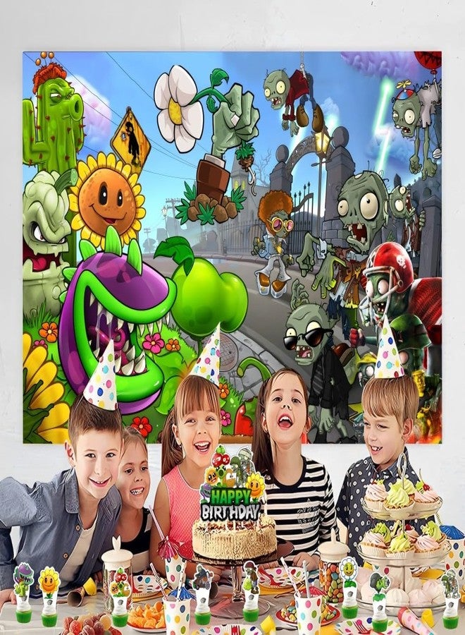 fancigo 25Pcs Plants and Zombies Cake Decorations with 24pcs Cupcake Toppers, 1pcs Cake Topper for Kids Birthday Party Supplies - Image 5